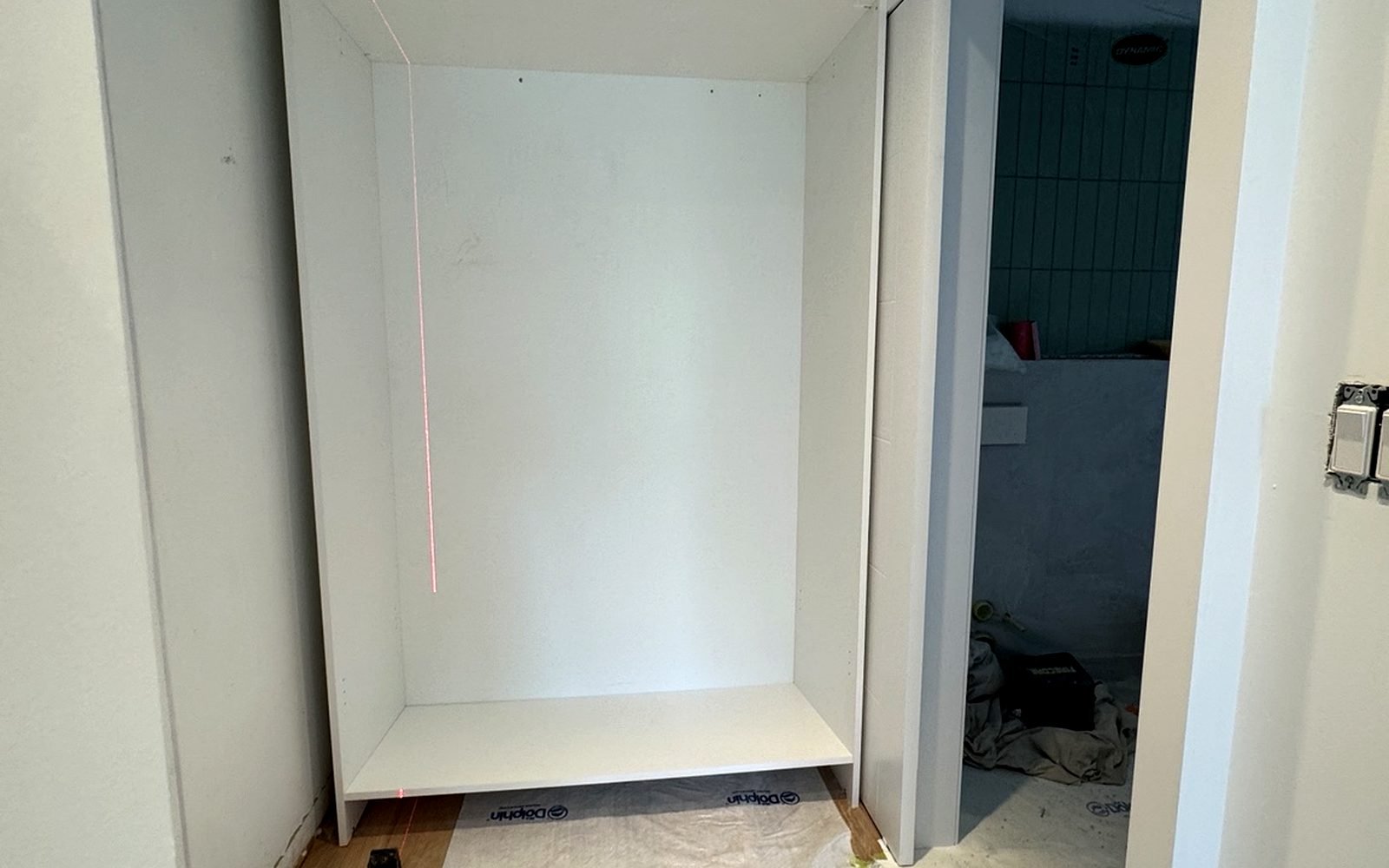 Sliding Door Closet + Entry Storage build